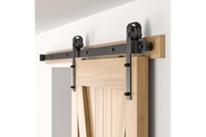 BONIKLUBA 6FT Sliding Barn Door Hardware Kit for Single Door-Sturdy&Smoothly&Quietly-Heavy Duty-Easy to Install, Fit 36"-40" Wide Door(J Shape Hanger)