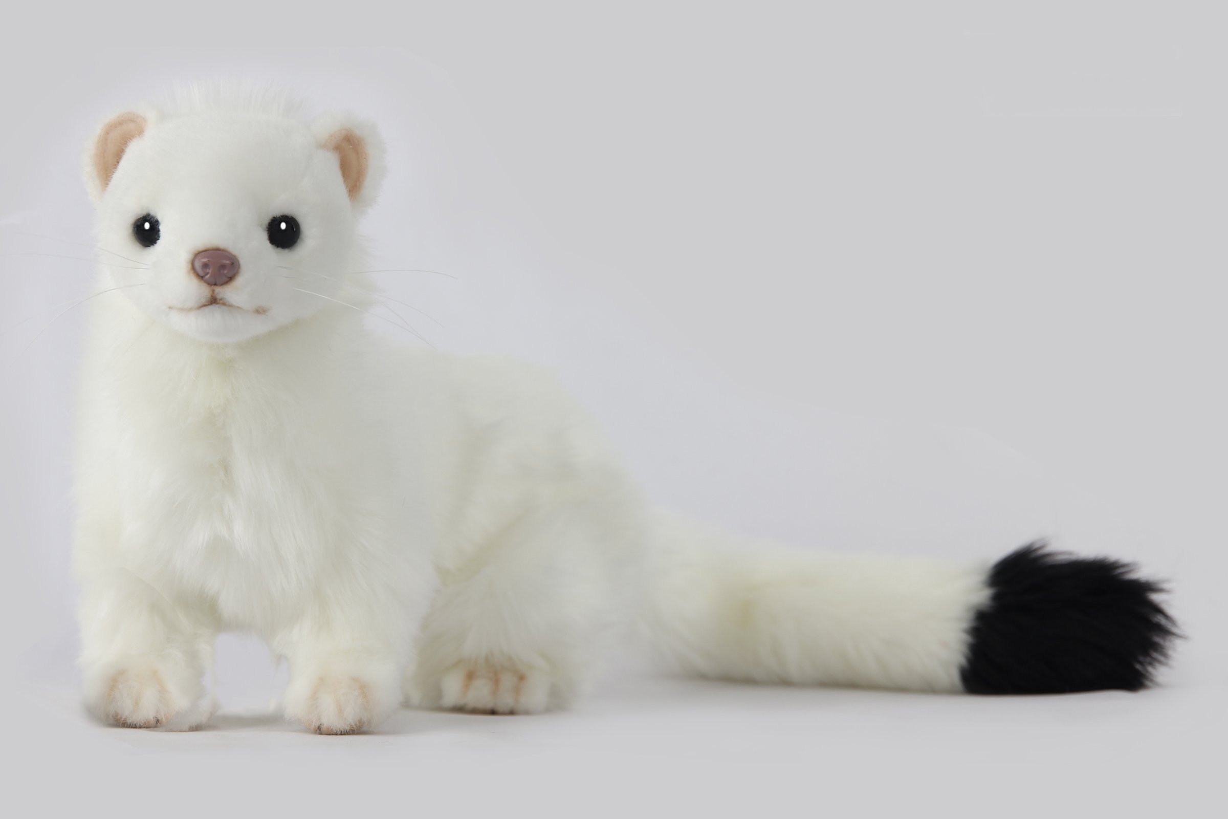 Hansa Plush Soft Toy White Ferret 28cm L excluding tail