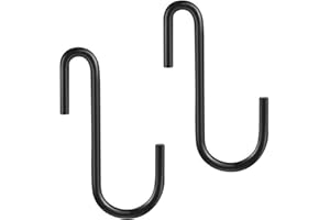 10 Pack Heavy Duty S Hooks Black S Shaped Hooks Hanging Hangers Hooks for Kitchen, Bathroom, Bedroom and Office: Pan, Pot, Co