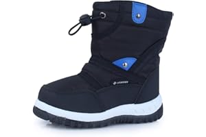 EQUICK Boys Girls Winter Boots Waterproof Lightweight Kid Snow Boots with Fur Outdoor (Toddler/Little Kid/Big Kid)