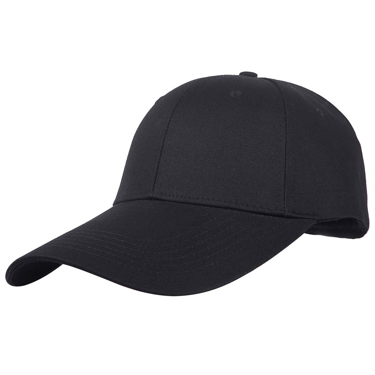 Photo 1 of Sportmusies Ajustable Extra Long Bill Baseball Cap Men Women 100% Cotton Visor Hat Black