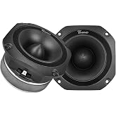Timpano Super Tweeter 4 Inch TPT-ST25 Black, 8 Ohm, 900 Watts Max, 107 dB, 1.5 in Voice Coil, HIgh Sensitivity, Slim Profile Bullet Tweeters Speakers for Pro Audio (Pair)