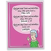 NobleWorks - Big Funny Birthday Paper Card 8.5 x 11 Inch with Envelope (1 Pack) Oversize Jumbo Bday Lines and Wrinkles J9319BDG