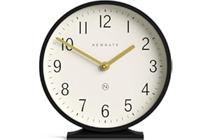 NEWGATE® Q Mantel Clock | Modern Classic Round Mantel Clock | Black | Contemporary Style for Mantel, Desk, Table, Shelf or Bedside