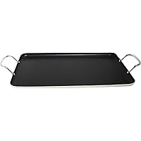 Imusa USA Nonstick Stovetop Double Burner Griddle with Metal Handles, 17-Inch, Black