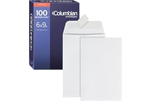 Columbian 6 x 9 Self Seal Envelopes, 100/Box, 6 x 9 Inches, Release & Seal Peel and Seal Strip, White (COLO652)