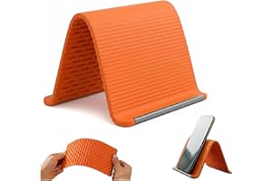 BLUEZURA Portable Foldable Silicone Phone Holder, Flexible Bendable Aluminum Core Phone Stand, Multi-Angle Adjustable Rollabl