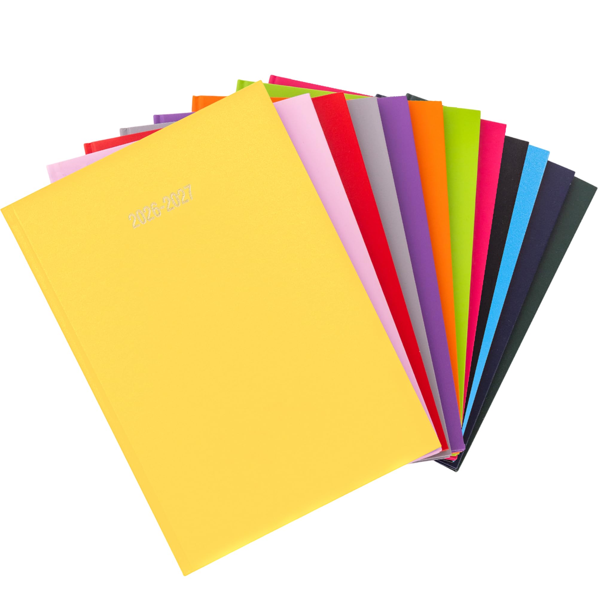2026 2027 Academic Diary A4 Week to View - Mid Year Hardback Planner from August 2026 to July 2027 - Large Weekly Organiser for Student Teacher School (Yellow)