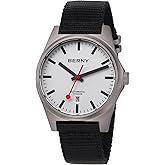 BERNY Automatic Titanium Watch for Men 10ATM Waterproof Classic Men's Railroad Watch Super Luminous Male Analog Mechanical Wristwatch AR Sapphire Crystal Date Calender Birthday Present