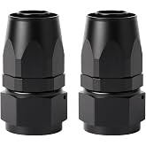Podavelle 16AN Straight Hose End Fitting Swivel Aluminum Black 2PCS