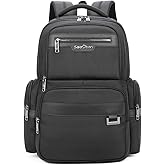 Backpack Men's Multilayer Backpack Business Casual Bag Large Capacity Multifunctional Computer Bag,waterproof, fits 15.6inch notebook(Black)