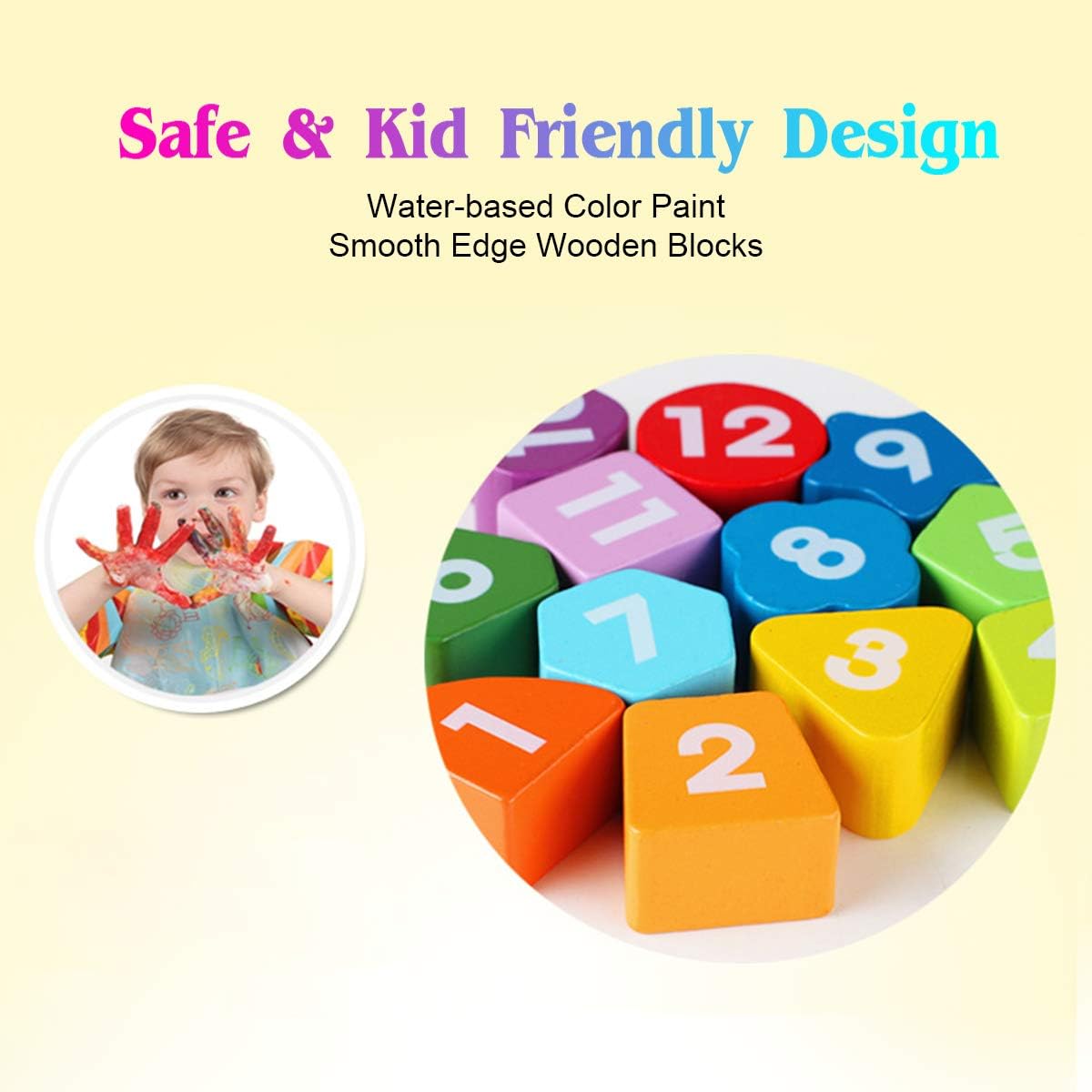 N2 Time Clock Toy for Kids Wooden Time Learning Shape Sorting Color Game Montessori Early Education Math Set Kid Jigsaw Play Tool Preschool Toddler Puzzle Toy Gift for Boys Girls Birthday Age 3 4 5 6: Toys & Games
