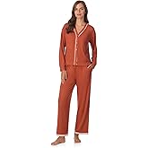 Anne Klein Womens Long Sleeve Button Down Pajama Top & Wide Leg Pant Set - Soft Sweater Knit - Cozy Sleepwear & Loungewear