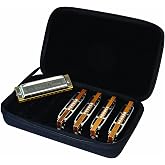 Hohner Blues Harp 5-Piece Diatonic Harmonica Bundle with Case