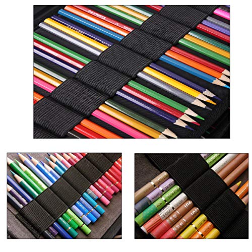 BOMKEE Coloring Pencil Case 220 Slots Pencils/Gel Pens Organizer Waterproof Travel Case Zipper Carrying Portable Pencil Markers Pen Holder Bag for Painter Writers School Students (Dumb Owl) - Thumbnail 5