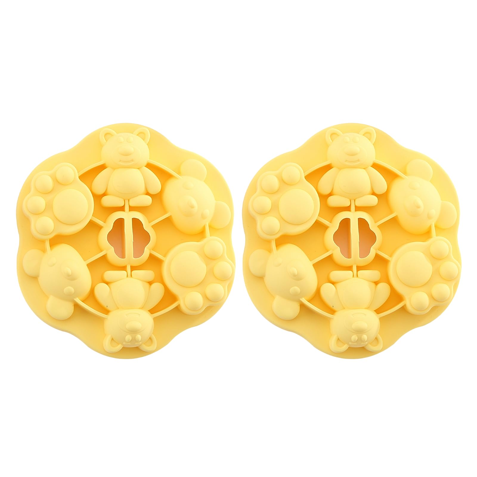 Acpetdr Silicone Cupcake Moulds, Yellow, 6.10*6.10in, 2pcs, Various Shapes, Dust Cover, Oven, Microwave, Dishwasher Safe