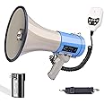MGROLX 50 Watt Professional Bluetooth Megaphone Bullhorn Speaker with Rechargeable Battery & Portable Strap - Siren and Recording - USB/SD/AUX Input - for Police, Cheerleading, Outdoor