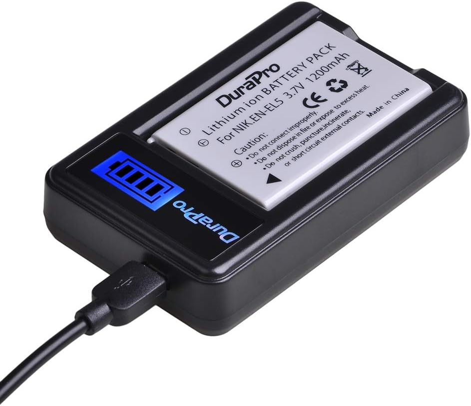 DuraPro 2Pc EN-EL5 EN EL5 Battery + LCD USB Charger for Nikon EN-EL5 Battery; NIKON Coolpix P530, P520, P510, P100, P500 - Image 5