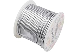 BENECREAT 12 17 18 Guage Aluminum Wire (12 Gauge,100FT) Anodized Jewelry Craft Making Beading Floral Colored Aluminum Craft Wire - Silver