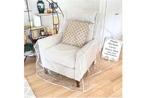 Evelots Clear Plastic Recliner Cover - Thick Heavy Duty Vinyl Armchair Cover for Protection Against Cat & Dog Clawing - Stain & Dust Protector - Waterproof Slipcover for Moving & Storage