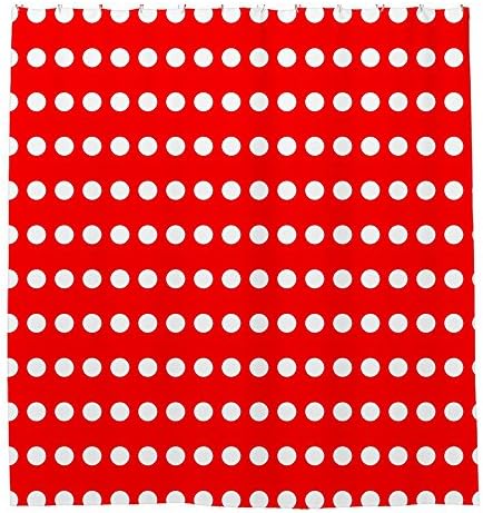 Angelly Red And White Polka Dot Shower Curtain