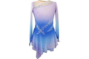 JoyCan Girl's Purple Gradient Figure Skating Dress for Children and Adults Competition Clothing