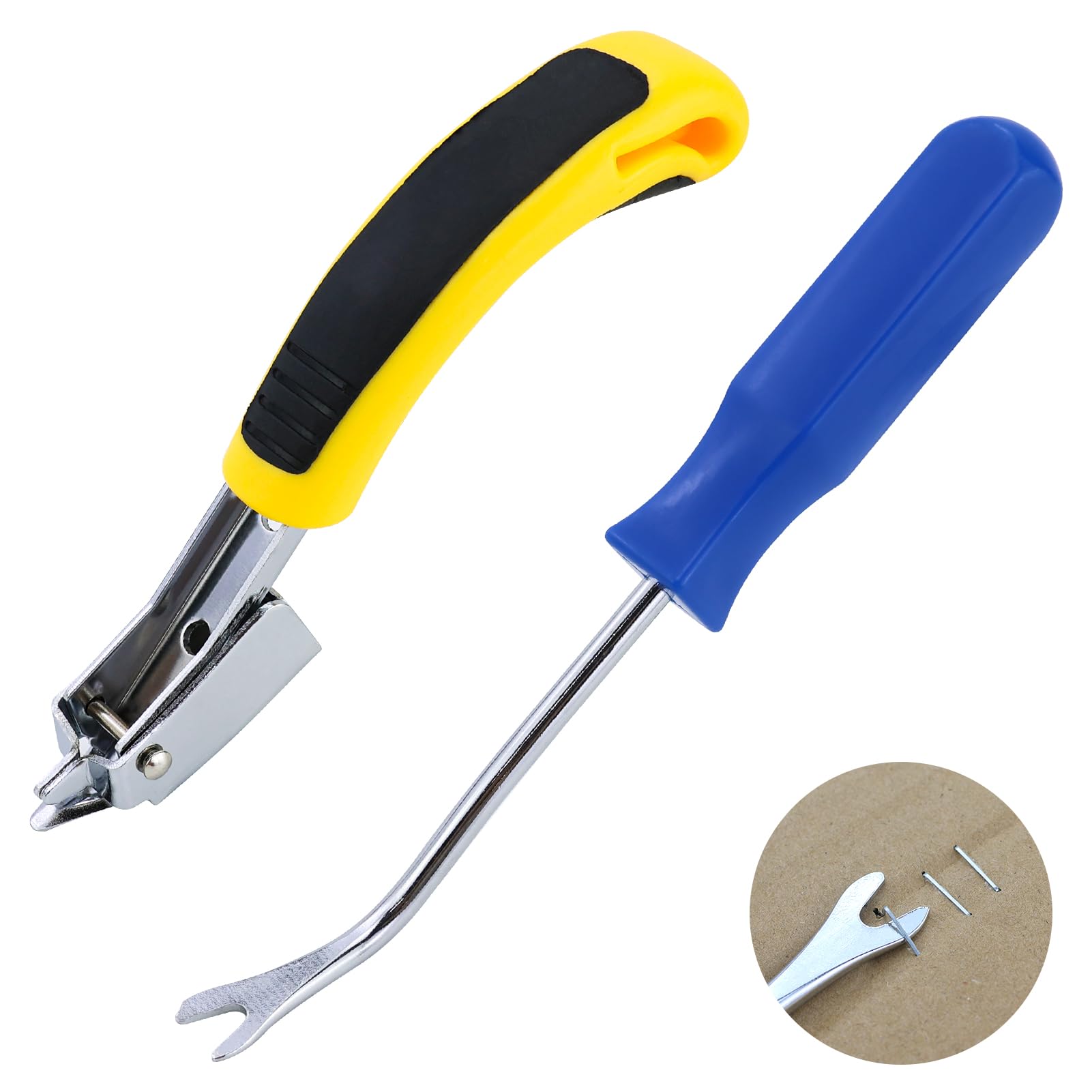 Staple Puller Tool with U tip Fastener Remover, Heavy Duty Staple Remover Staple Removers Strength Staple Puller Removing for Furniture Floor Wooden Case Carton Photo Frame Carpet Staple Remove