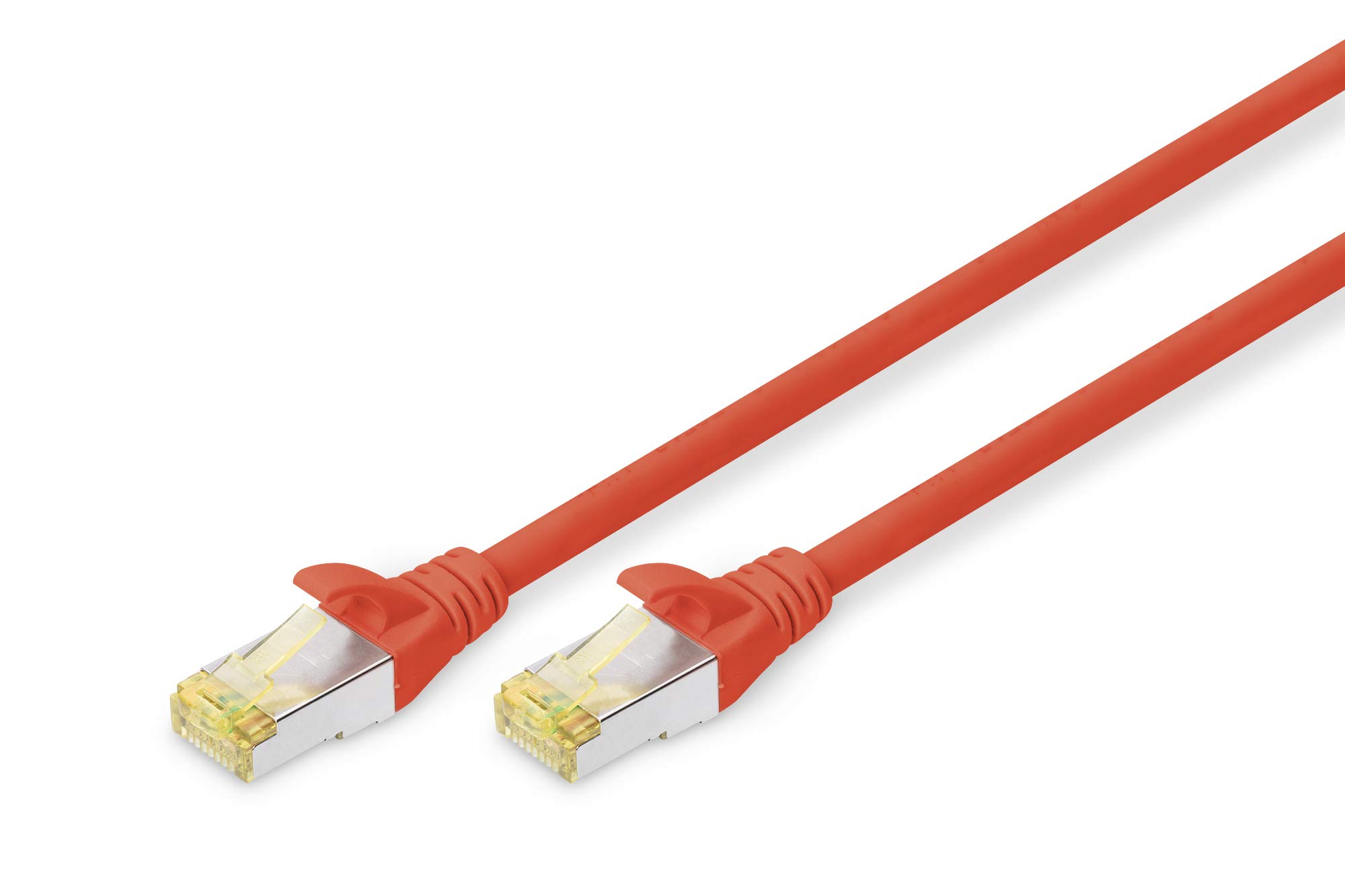 DIGITUS LAN Cable Cat 6A - 0.5m - RJ45 Network Cable - S/FTP Shielded - 10 Gbps - Compatible with Cat6 and Cat7 - Red — image 1
