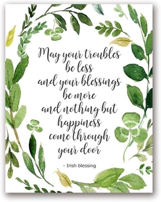 6ymn Impresiones Sobre Lienzo Bendicion Irlandesa Cita Arte De La