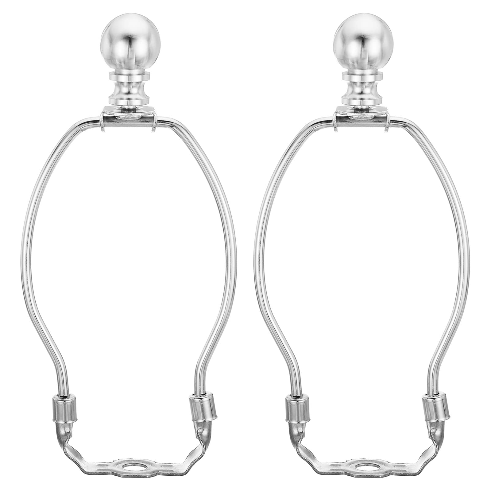 PATIKIL 6 Inch Lamp Harp Kit with Finial, 2 Set Detachable Shade Bracket Holder, DIY Lighting Accessories for Table Floor Lamps, Chrome