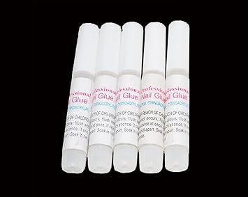 Unknown Lot De 5 Tubes De Colle Professionnelle Pour Faux Ongles En Résine Acrylique 2 G