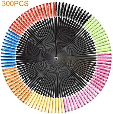 ZHHAN 300pcs Muticolor Disposable Mascara Wands Eyelash Brushes Eyebrow Applicator Makeup Applicators Brush Kit,Random Color (Black)