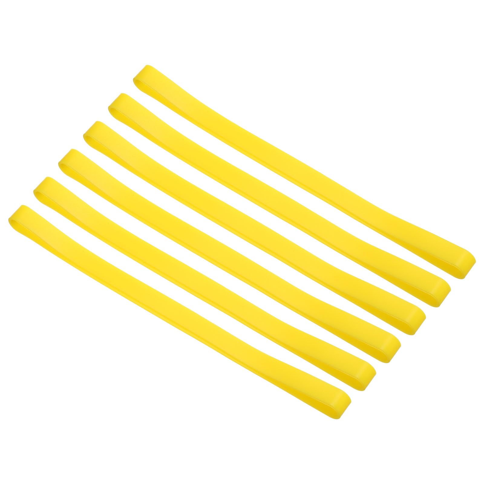 PATIKIL Towel Bands, 6 Pack Elastic Towel Clips Cruise Essentials Windproof Elastic Silicone Beach Towel Straps for Beach Pool Cruise Chairs, Yellow
