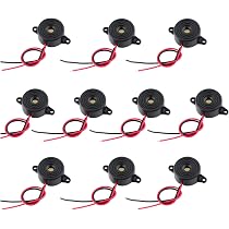 Stemedu 6-Pack Active Piezo Buzzer SFM-20B – DC 3-24V Continuous Beep 95dB High Decibel Alarm For Arduino & Electronics (2-Wire, Mounting Holes)