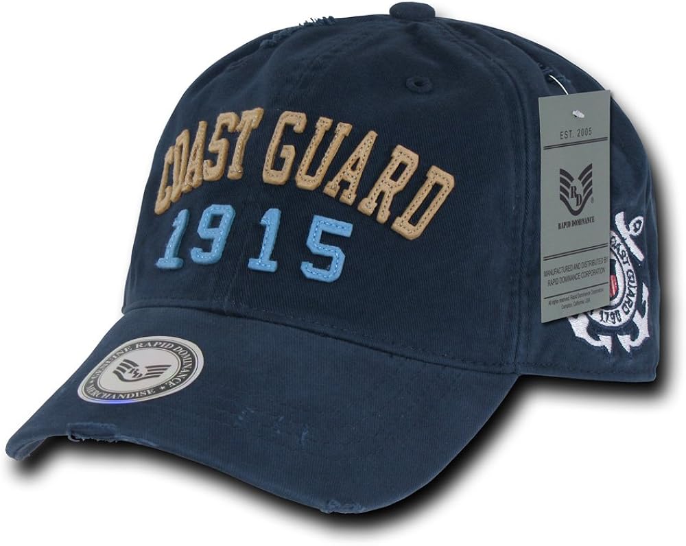 Rapiddominance Coast Guard Vintage Athletic Cap, Navy : Camouflage Hunting Apparel : Clothing