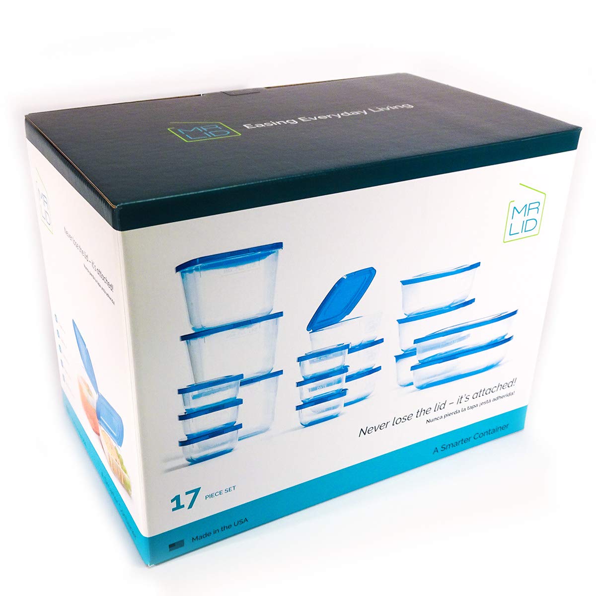 Mr Lid Premium Food Storage Container, 17Piece Set with Permanently Attached 783583256872 eBay