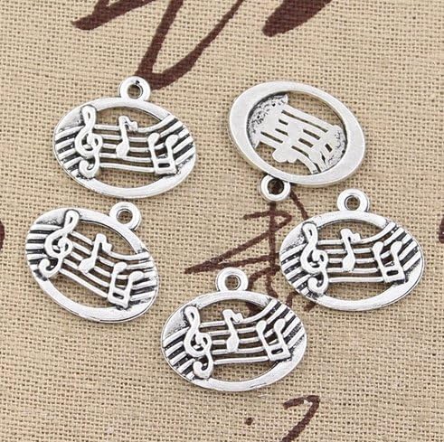 NP Supplies 12 Pcs music Charms Music Charms Antique Silver Tone 20x17mm (NS788)