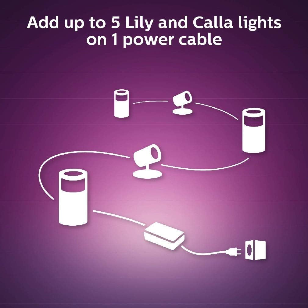 Philips Hue Lily White and Colour Ambiance Smart LED (Base Kit, 3 Lily), Outdoor Lighting Spotlight, Requires Hue Bridge - Image 5