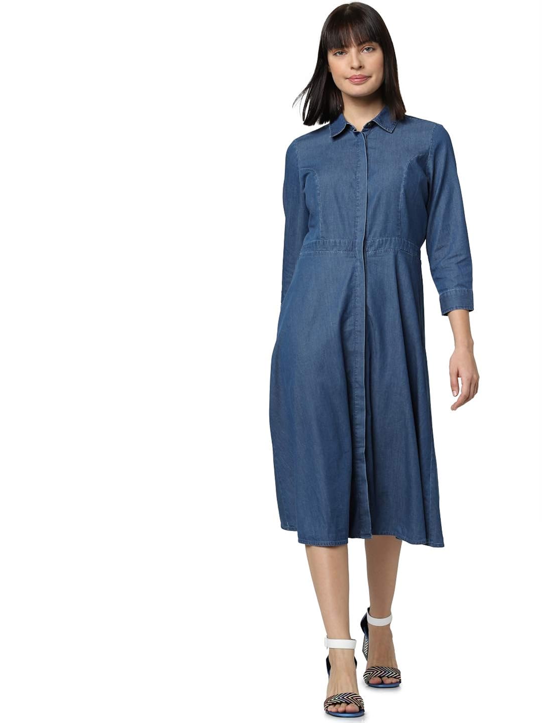 vero moda denim shirt dress