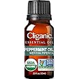 Cliganic USDA Organic Peppermint Essential Oil, 100% Pure Natural Undiluted, for Aromatherapy | Non-GMO Verified