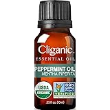 Cliganic USDA Organic Peppermint Essential Oil, 100% Pure Natural Undiluted, for Aromatherapy | Non-GMO Verified