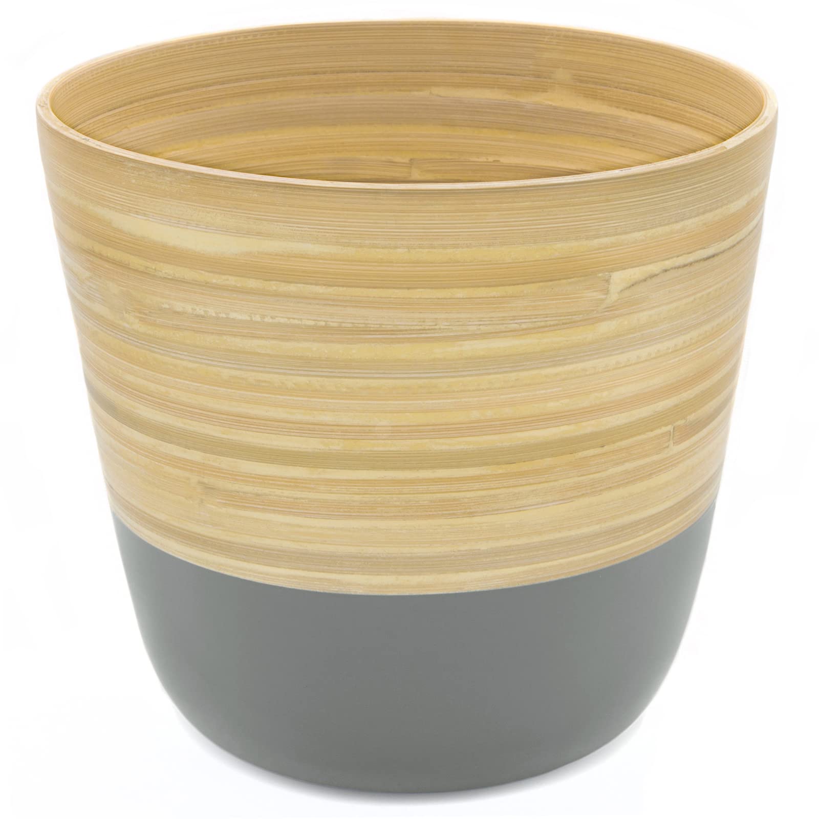 Dehaus® Handmade Bamboo Plant Pot - Medium 17 x 16cm - Decorative Indoor Pots for House Plants, Flowers, Succulents & Herbs - Contemporary Planter, Wooden Planters in Blue, Sage Green, White, & Grey