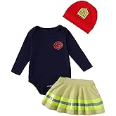 Happidoo Baby Girl Costume Outfit Fireman Costume Clothes Firefighter Skirt Set