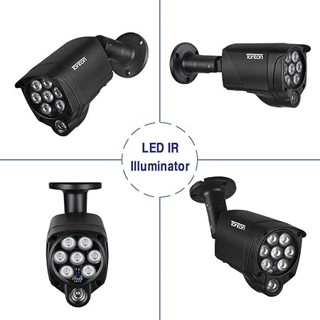 Tonton Infrarot-Nachtsicht IR-Licht Beleuchtungslampe 30M (100ft) für Überwachungskamera 8 LED Wasserdichte Steckdose Videoüb