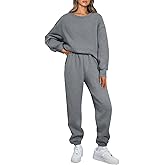 AUTOMET Womens 2 Piece Outfits Sweatsuit Lounge Sets Oversized Sweatshirt Baggy Sweatpants Fall Fashion with Pockets