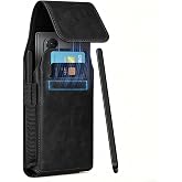 NINKI Belt Clip Holster for Samsung Galaxy Z Fold 8 Ultra 7 6 5 4 3 2 Bag with Card Holder &amp; S Pen Slot &amp; Stylus, Leather Cover Waist Holder Pouch for Samsung Z Fold 8 Ultra Case Holsters Belt, Black