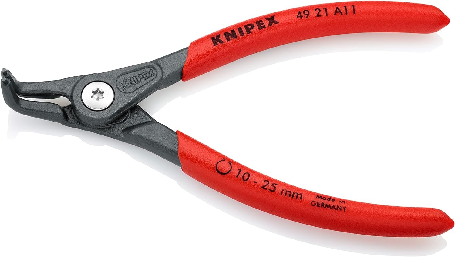 KNIPEX Precision Circlip Pliers for External Circlips on Shafts with Non-Slip Plastic Coating 130 mm, 49 21 A11