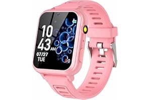 Cosjoype Kids Game Smart Watch Gift for Girls Age 6-12, 24 Puzzle Games HD Touch Screen Kids Watches with Video Camera Music Player Pedometer Flashlight 12/24hr Toys for 7 8 9 10 11 12 Year Old Girls