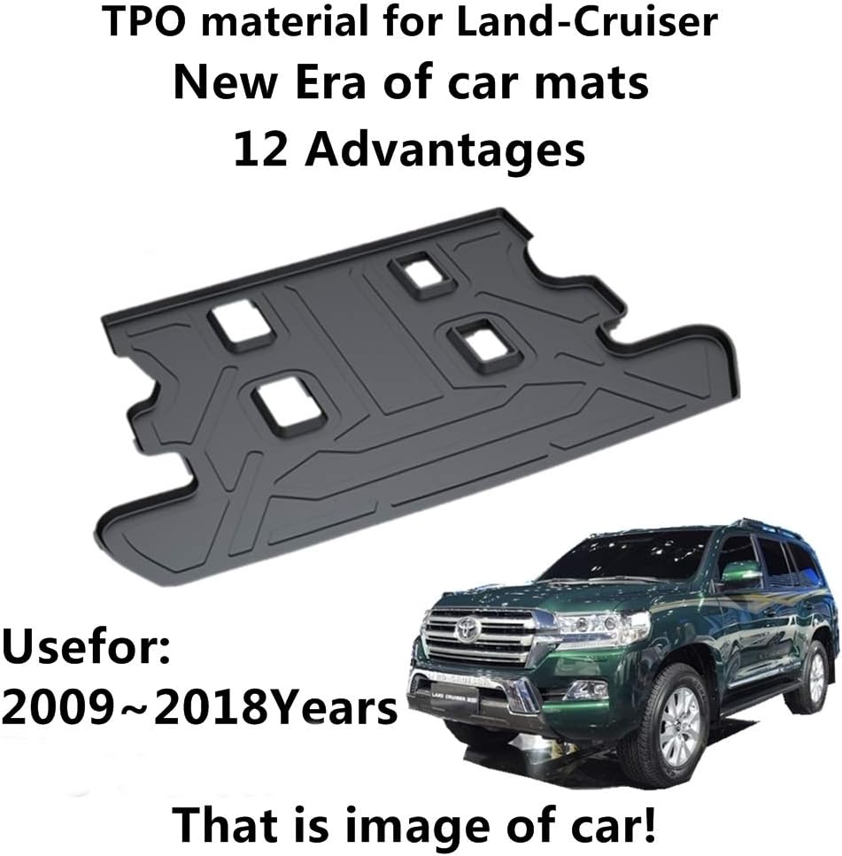AUNAZZ/Car Mat For TOYOTA Land-Cruiser 2009-2018Years Rubber Rear Trunk Cargo Liner Trunk Tray Floor Mat Cover 1 PCS