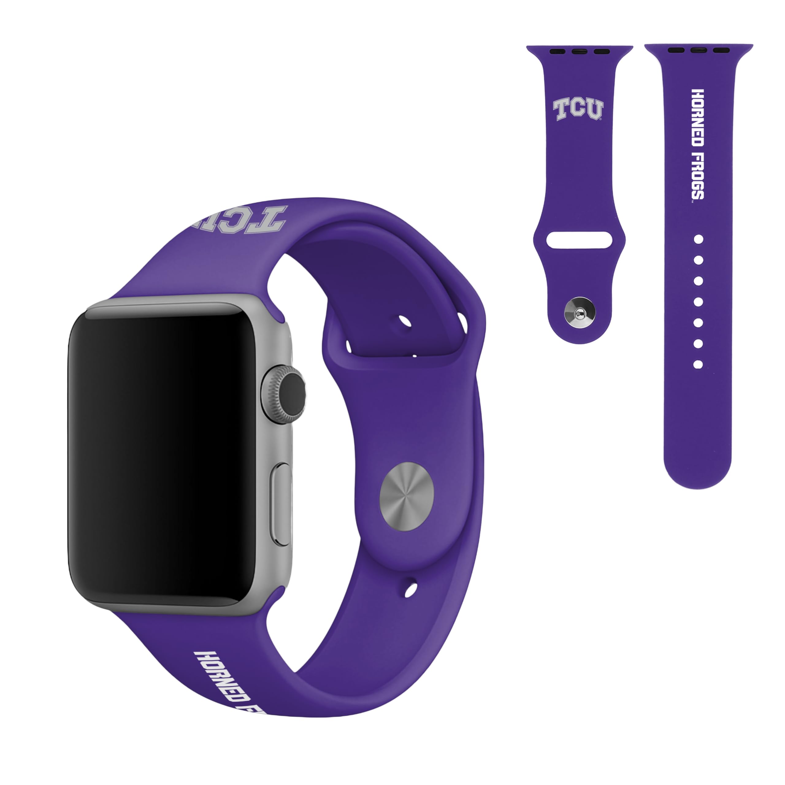 SOAR NCAA Silicone Watch Band 42mm, Tcu Horned Frogs
